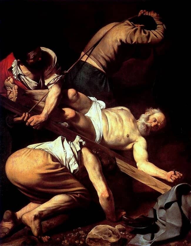 Crucifixion of saint peter, 1601, by Caravaggio