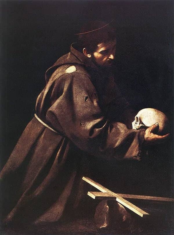Saint Francis in Prayer, 1610 by Caravaggio